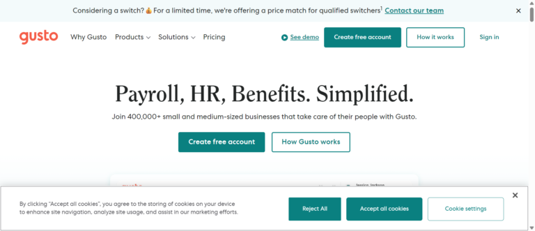 Gusto Online Payroll HR Solutions 1 in Satisfaction Scorepsyber Inc%