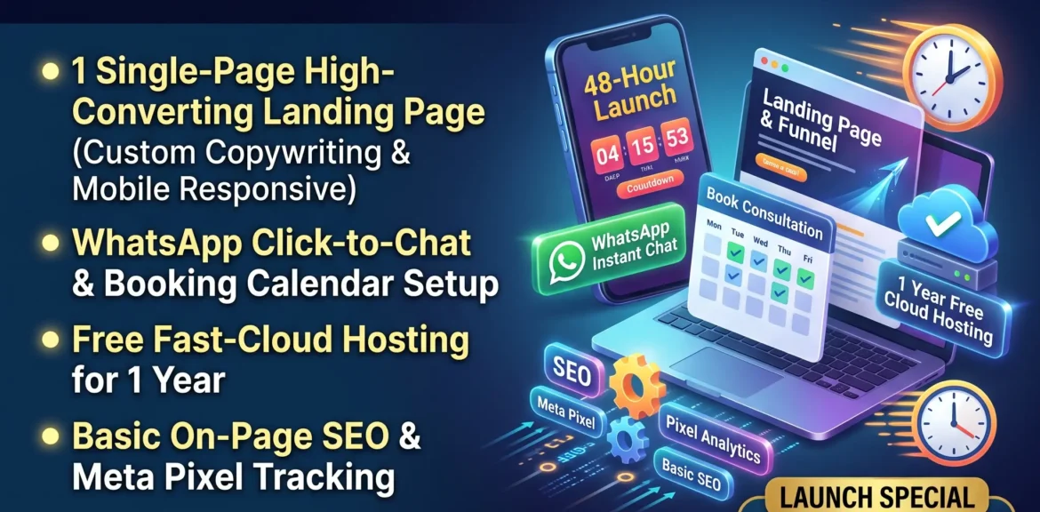 Launch a One-Page Lead Funnel in 48 Hours: Why It Beats a 10-Page Website 1%psyber Inc% 48-Hour Funnel in a Box package by Psyber, ₹4,999 + GST