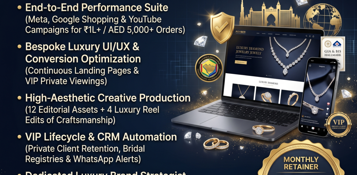 Digital Marketing for International Luxury Jewelry Brands: The Complete Operating System 1%psyber Inc% Haute Joaillerie Global Domination Retainer by Psyber, ₹89,999 + GST per month