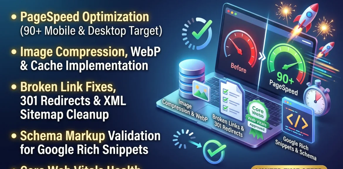 Website Speed & SEO Technical Health Fix package by Psyber, ₹3,999 + GST