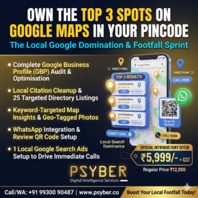 Local Google Domination & Footfall Sprint package by Psyber, ₹5,999 + GST
