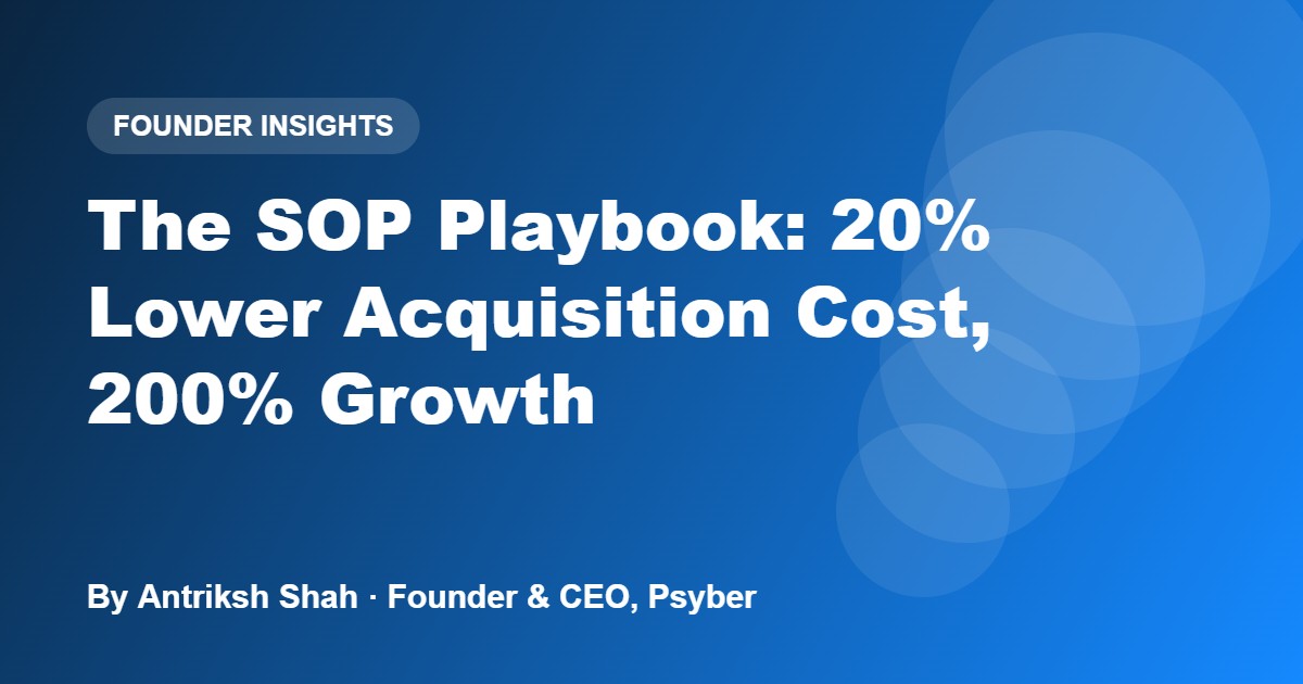 The SOP Playbook: 20% Lower Acquisition Cost, 200% Growth