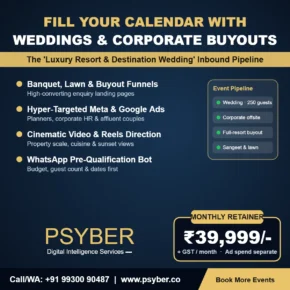 Luxury Resort & Destination Wedding Inbound Pipeline by Psyber, ₹39,999 + GST / month